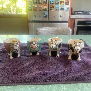 Tom Hatton Vintage Dog Mugs, Signed